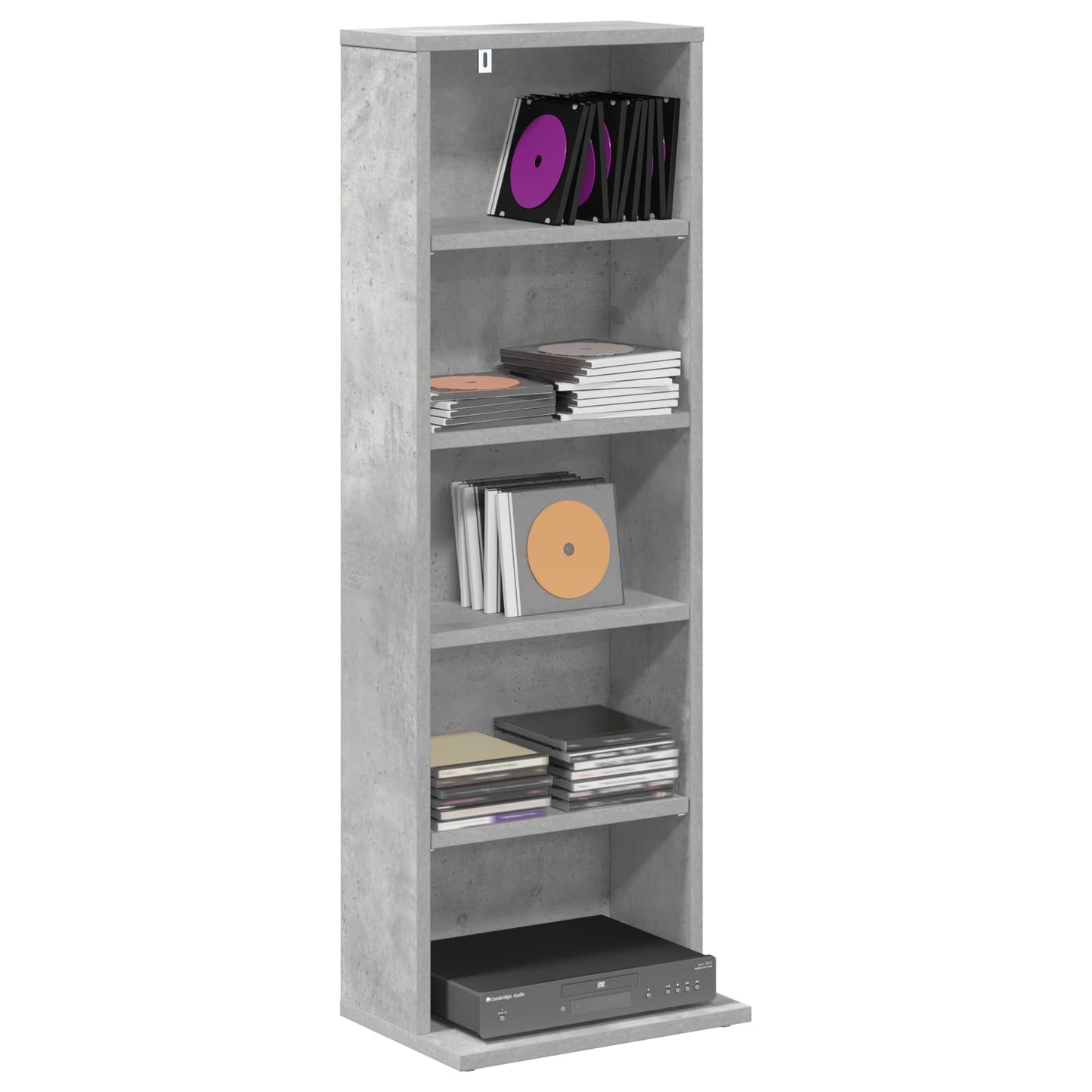 CD skap Betonggrå 33 x 23,5 x 97,5 cm Konstruert tre