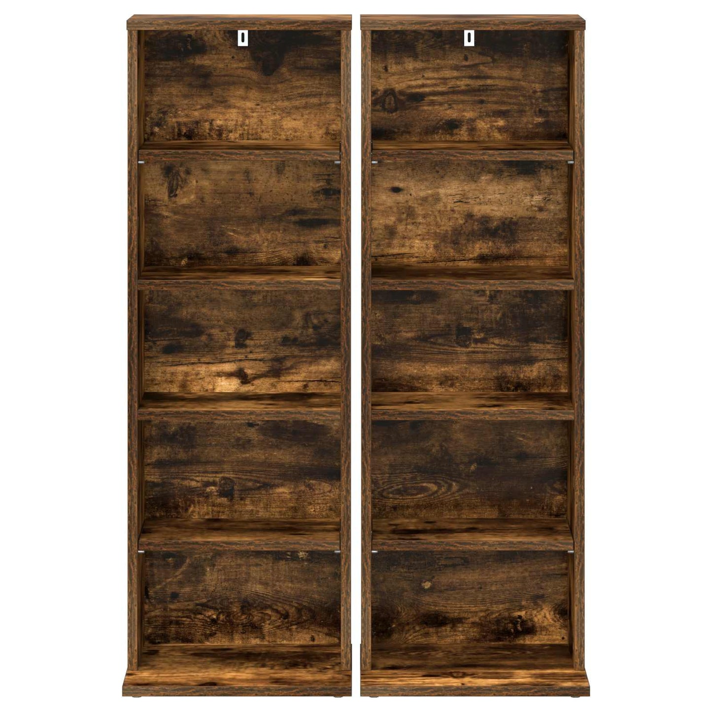 CD skap 2 stk. Røkt Eik 33 x 23,5 x 97,5 cm Konstruert tre