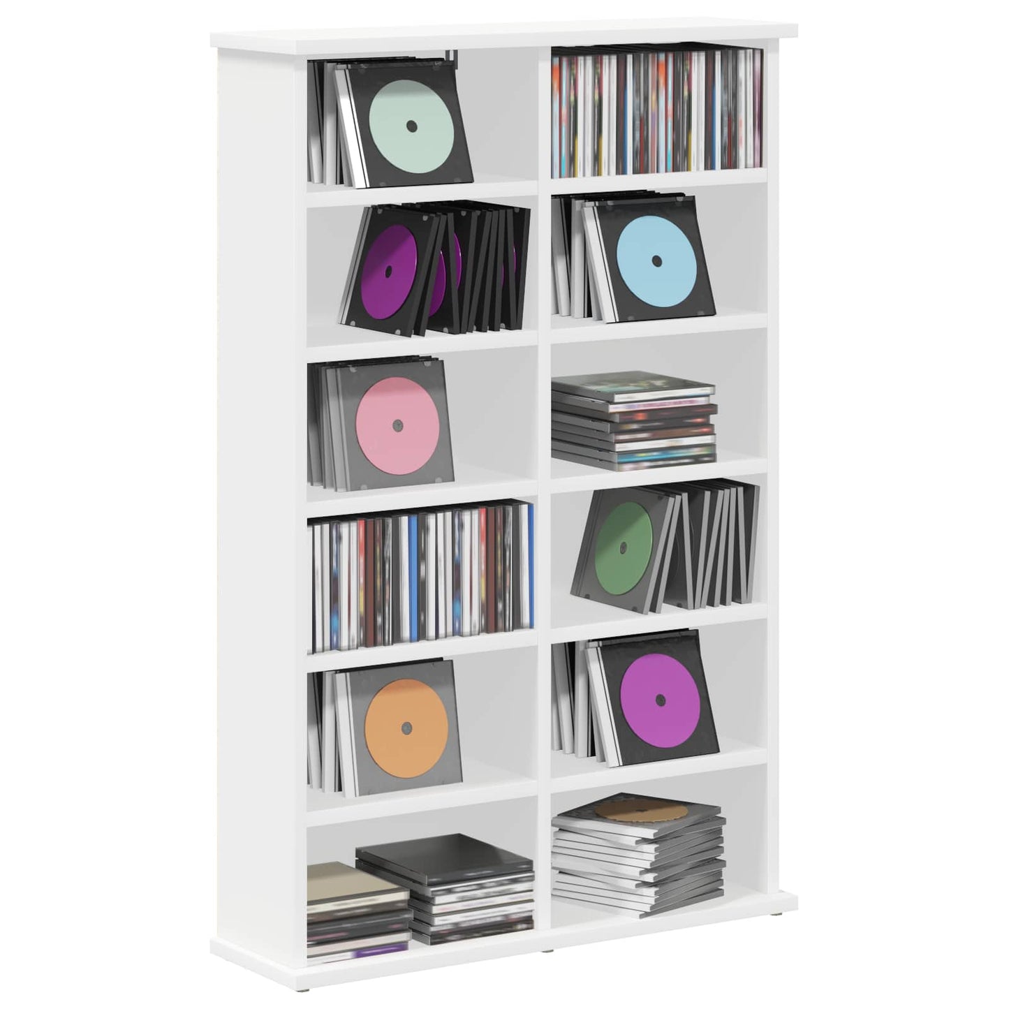 CD skap Hvit 60 x 17 x 92 cm Konstruert tre