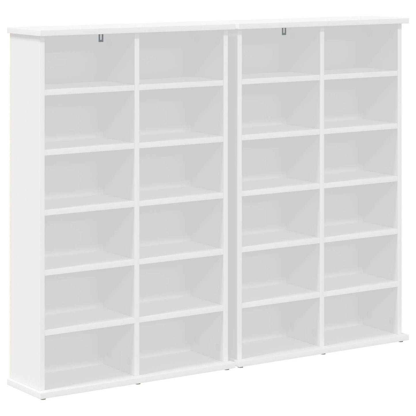 CD skap 2 stk. Hvit 60 x 17 x 92 cm Konstruert tre
