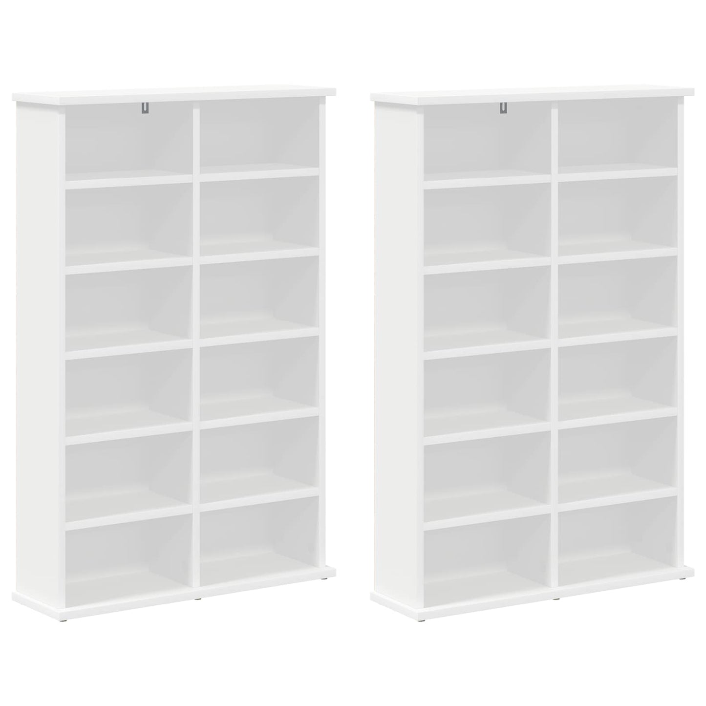 CD skap 2 stk. Hvit 60 x 17 x 92 cm Konstruert tre