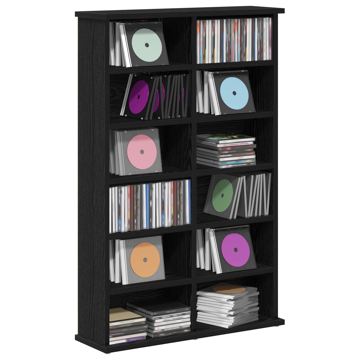 CD skap Svart eik 60 x 17 x 92 cm Konstruert tre