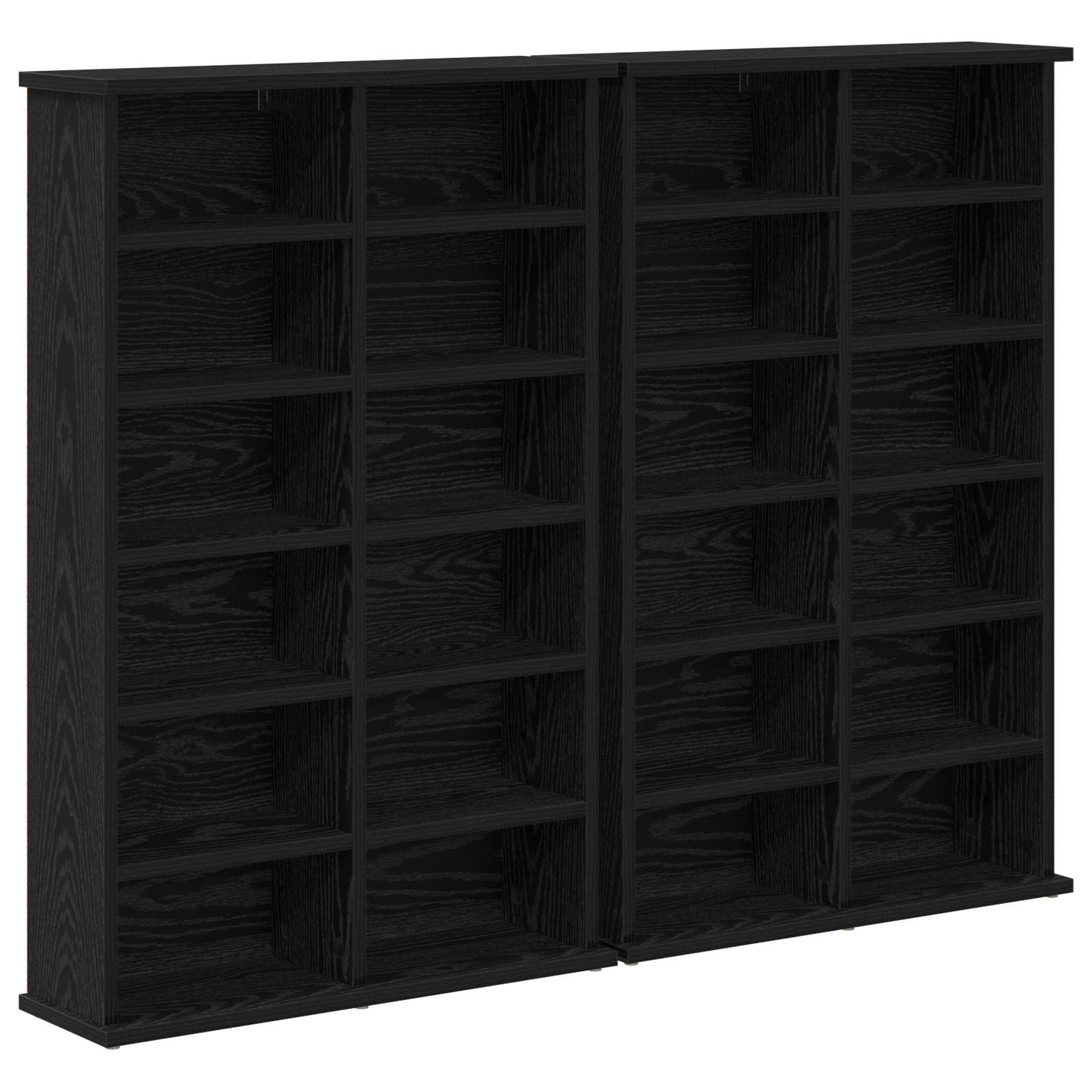 CD skap 2 stk. Svart eik 60 x 17 x 92 cm Konstruert tre