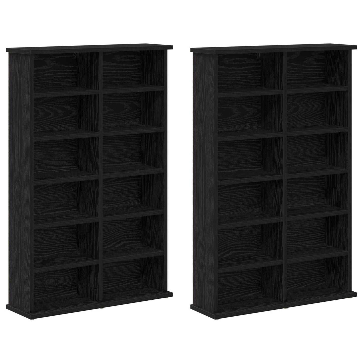 CD skap 2 stk. Svart eik 60 x 17 x 92 cm Konstruert tre