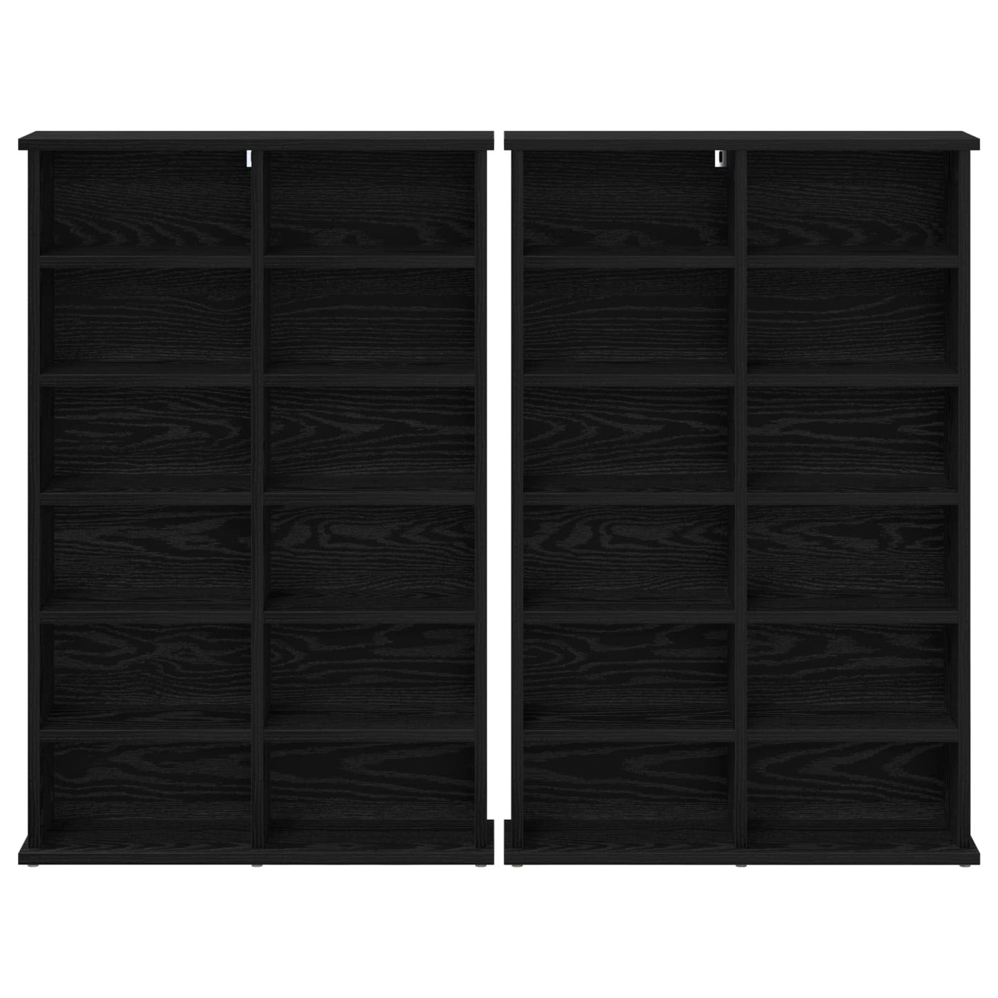 CD skap 2 stk. Svart eik 60 x 17 x 92 cm Konstruert tre