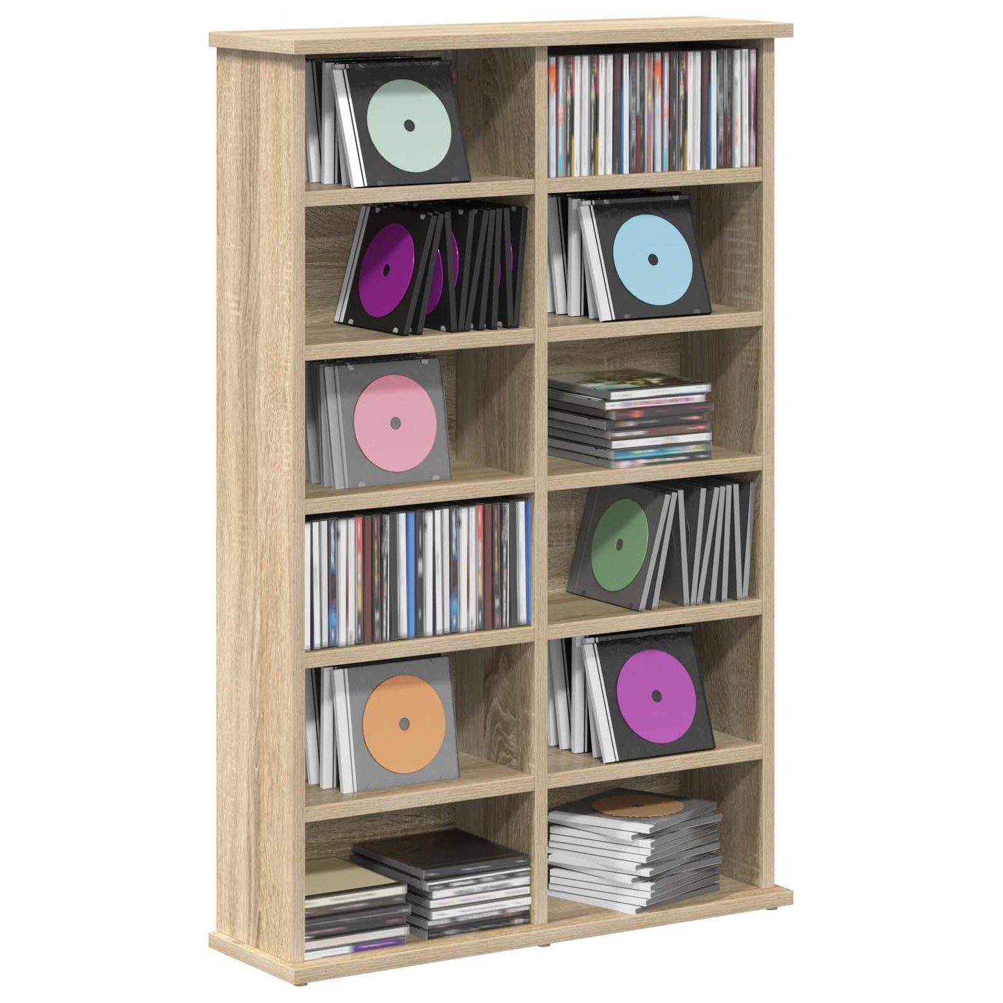 CD skap Sonoma eik 60 x 17 x 92 cm Konstruert tre