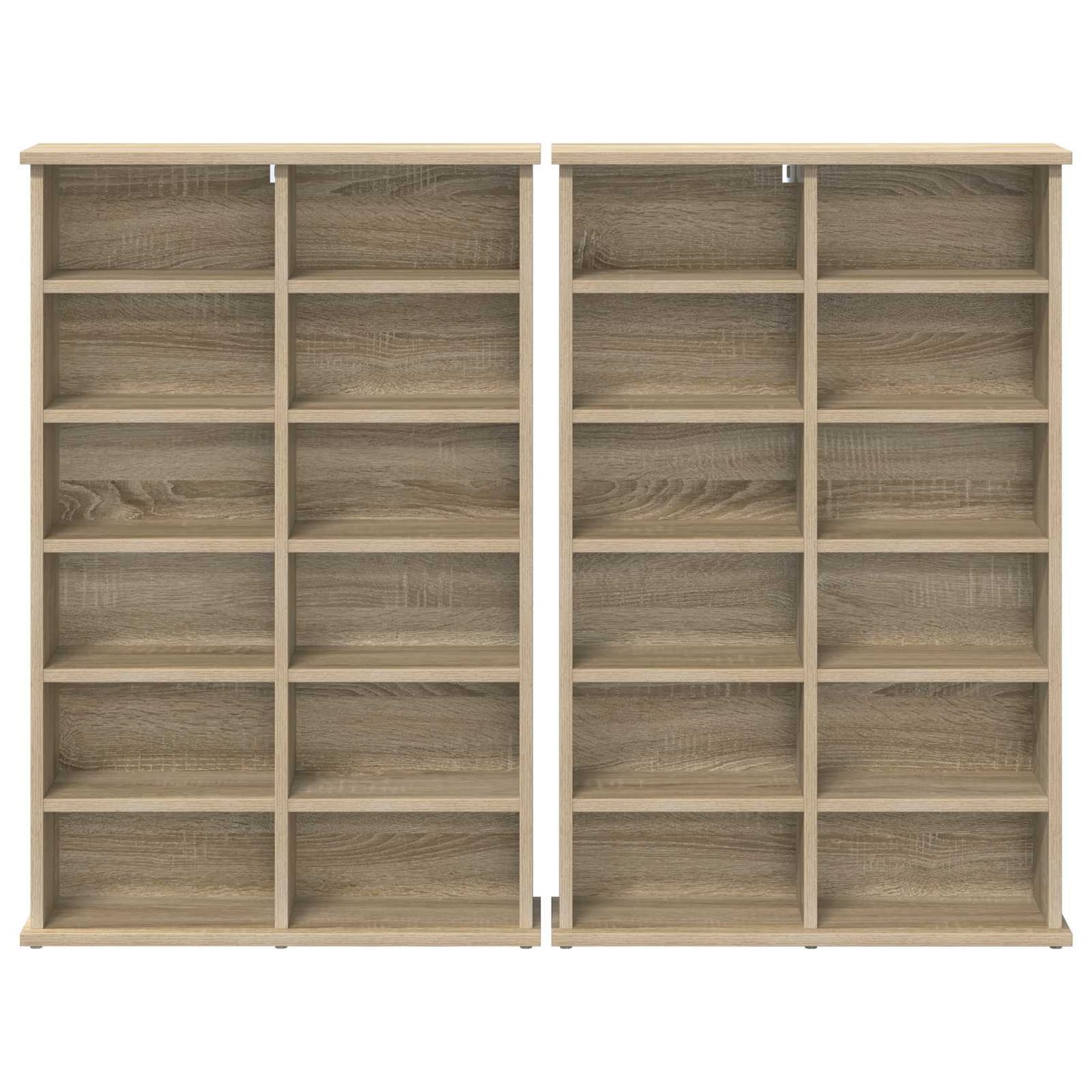 CD skap 2 stk. Sonoma eik 60 x 17 x 92 cm Konstruert tre