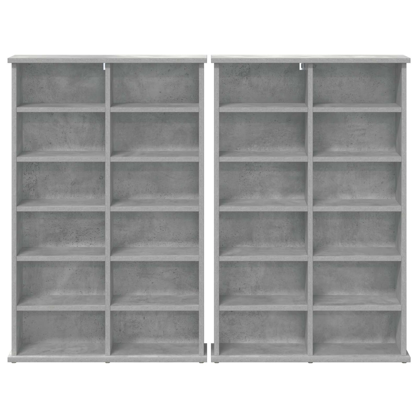 CD skap 2 stk. Betonggrå 60 x 17 x 92 cm Konstruert tre