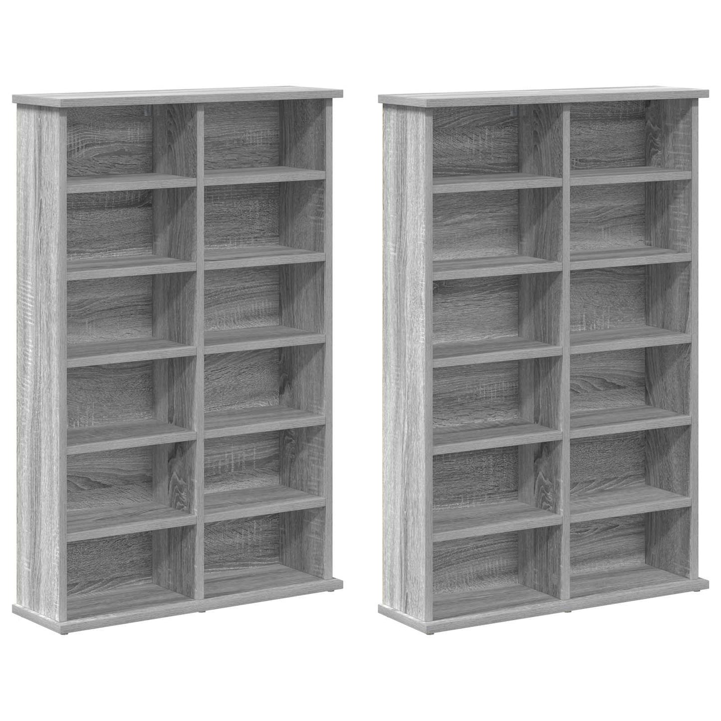 CD skap 2 stk. Grå Sonoma 60 x 17 x 92 cm Konstruert tre