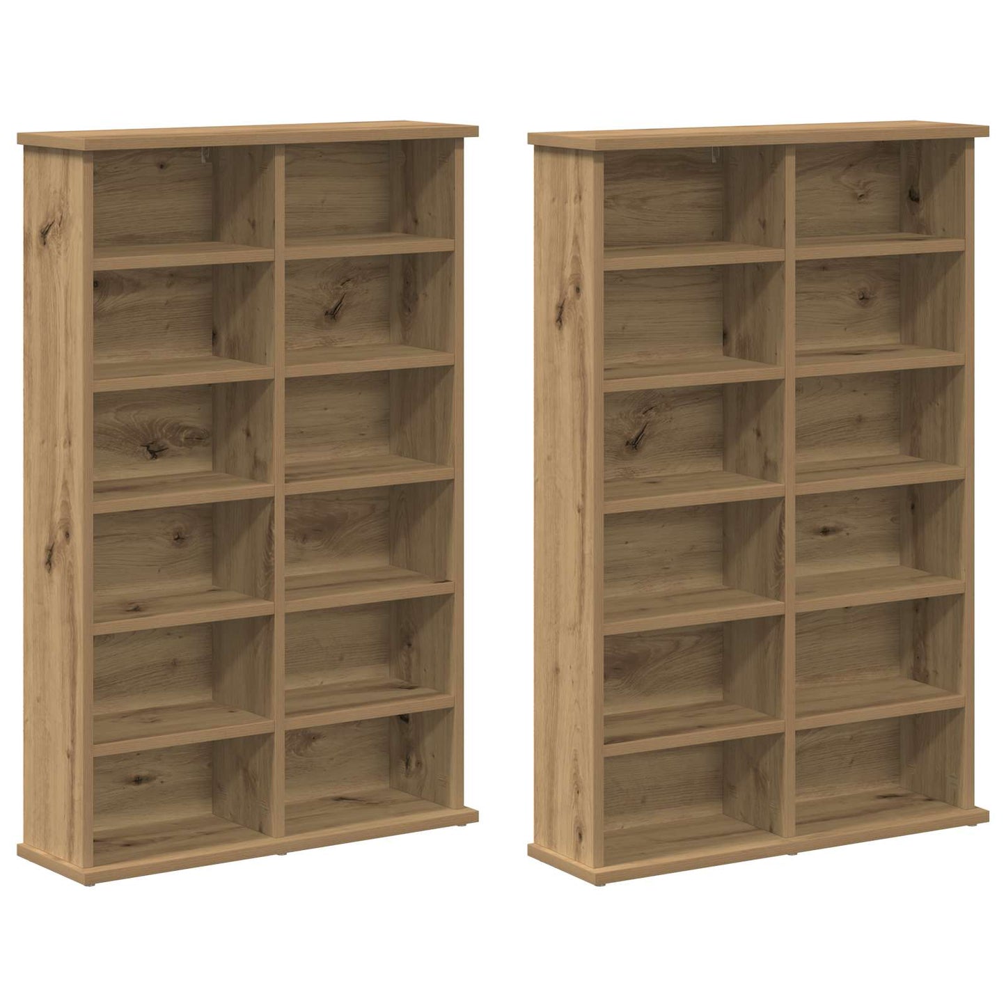 CD skap 2 stk. Artisan eik 60 x 17 x 92 cm Konstruert tre