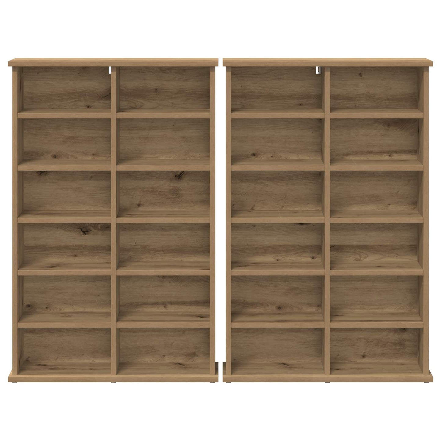 CD skap 2 stk. Artisan eik 60 x 17 x 92 cm Konstruert tre