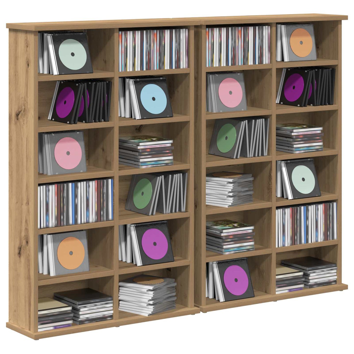 CD skap 2 stk. Artisan eik 60 x 17 x 92 cm Konstruert tre