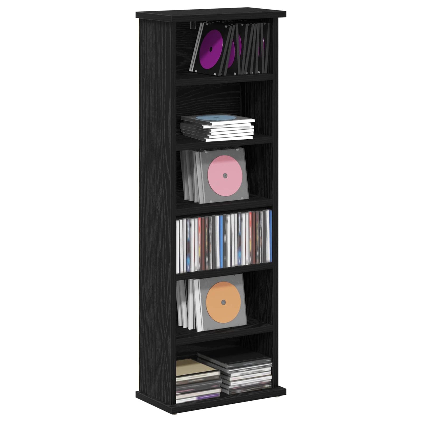 CD skap Svart eik 60 x 17 x 92 cm Konstruert tre