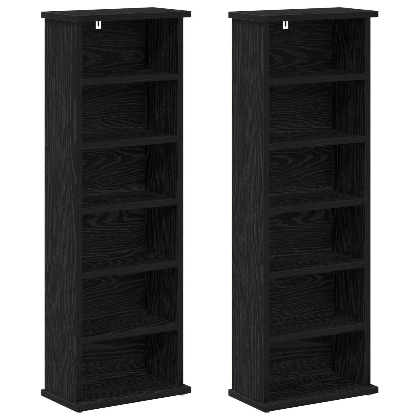 CD skap 2 stk. Svart eik 60 x 17 x 92 cm Konstruert tre