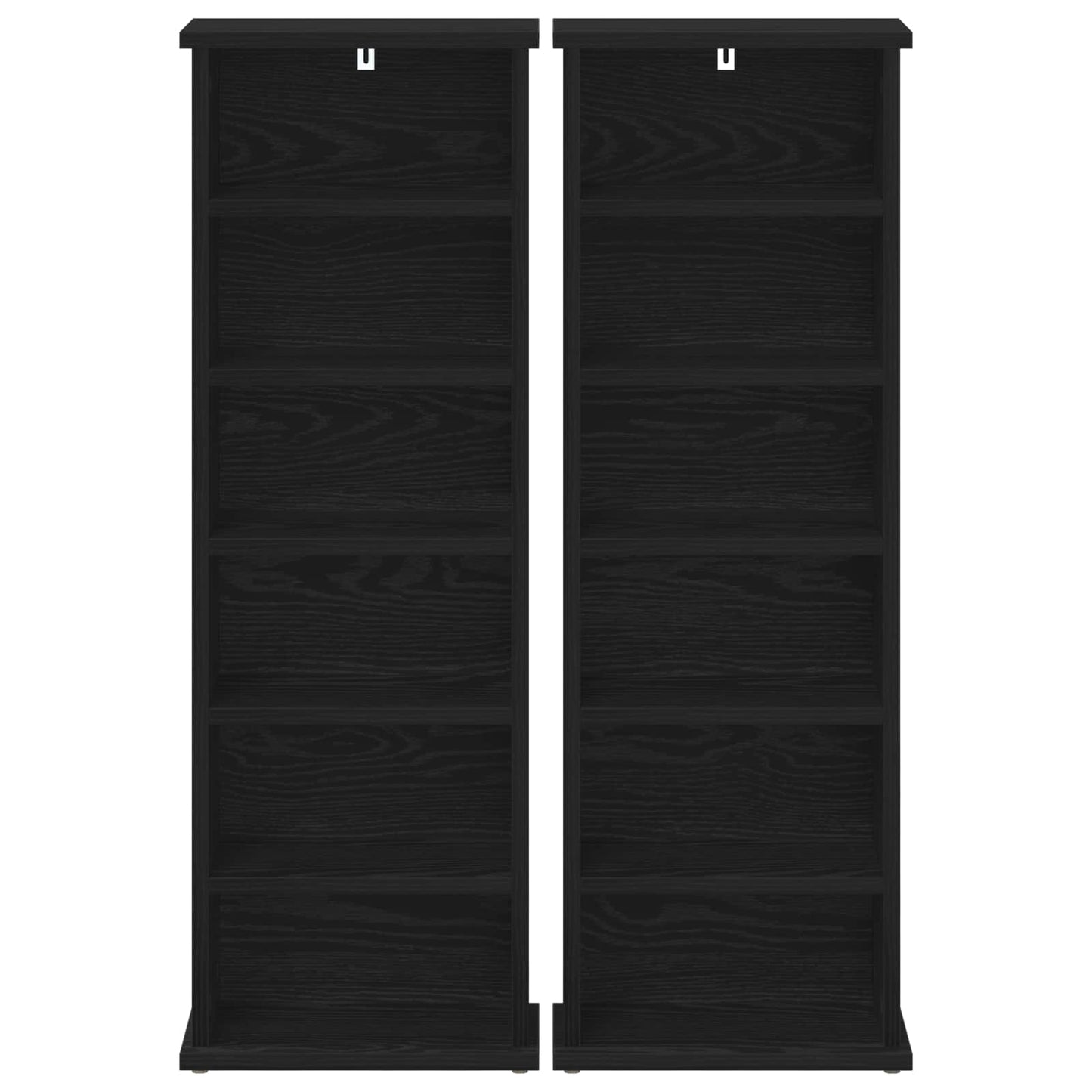 CD skap 2 stk. Svart eik 60 x 17 x 92 cm Konstruert tre
