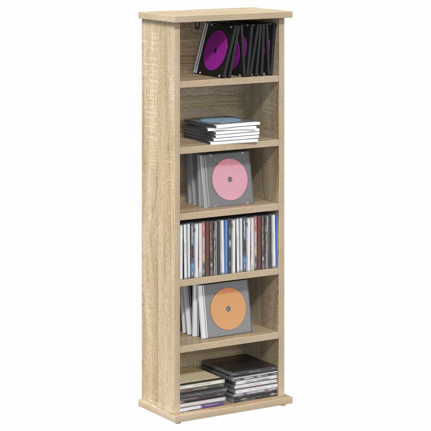 CD skap Sonoma eik 60 x 17 x 92 cm Konstruert tre
