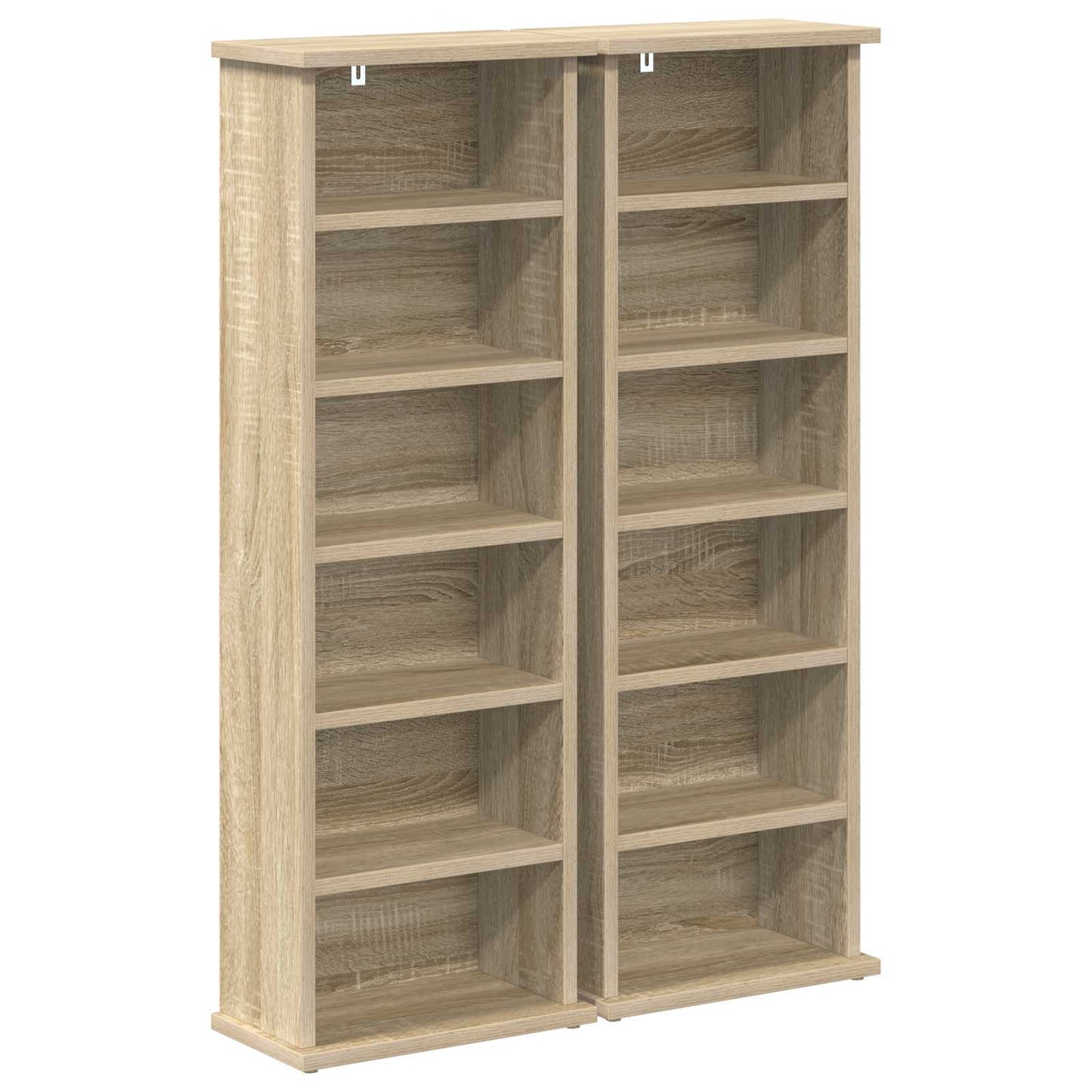 CD skap 2 stk. Sonoma eik 60 x 17 x 92 cm Konstruert tre