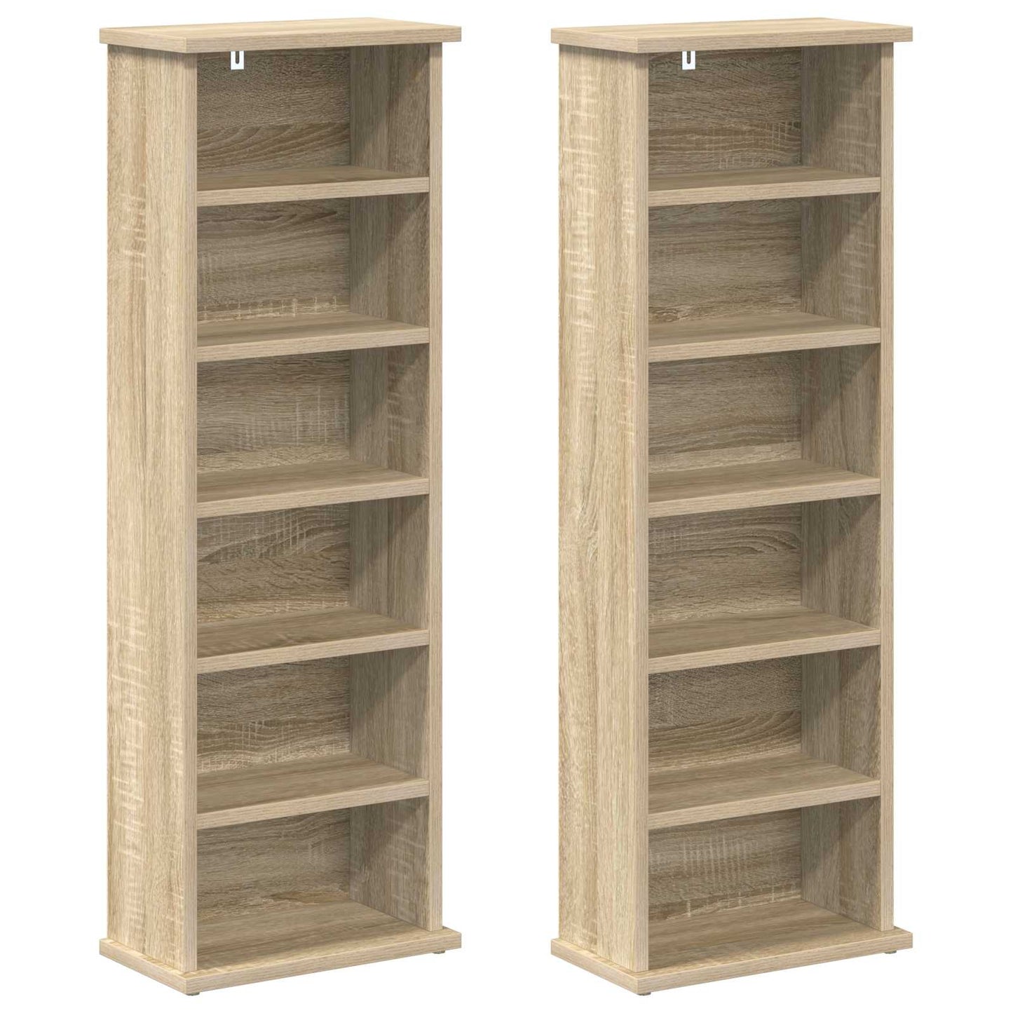 CD skap 2 stk. Sonoma eik 60 x 17 x 92 cm Konstruert tre