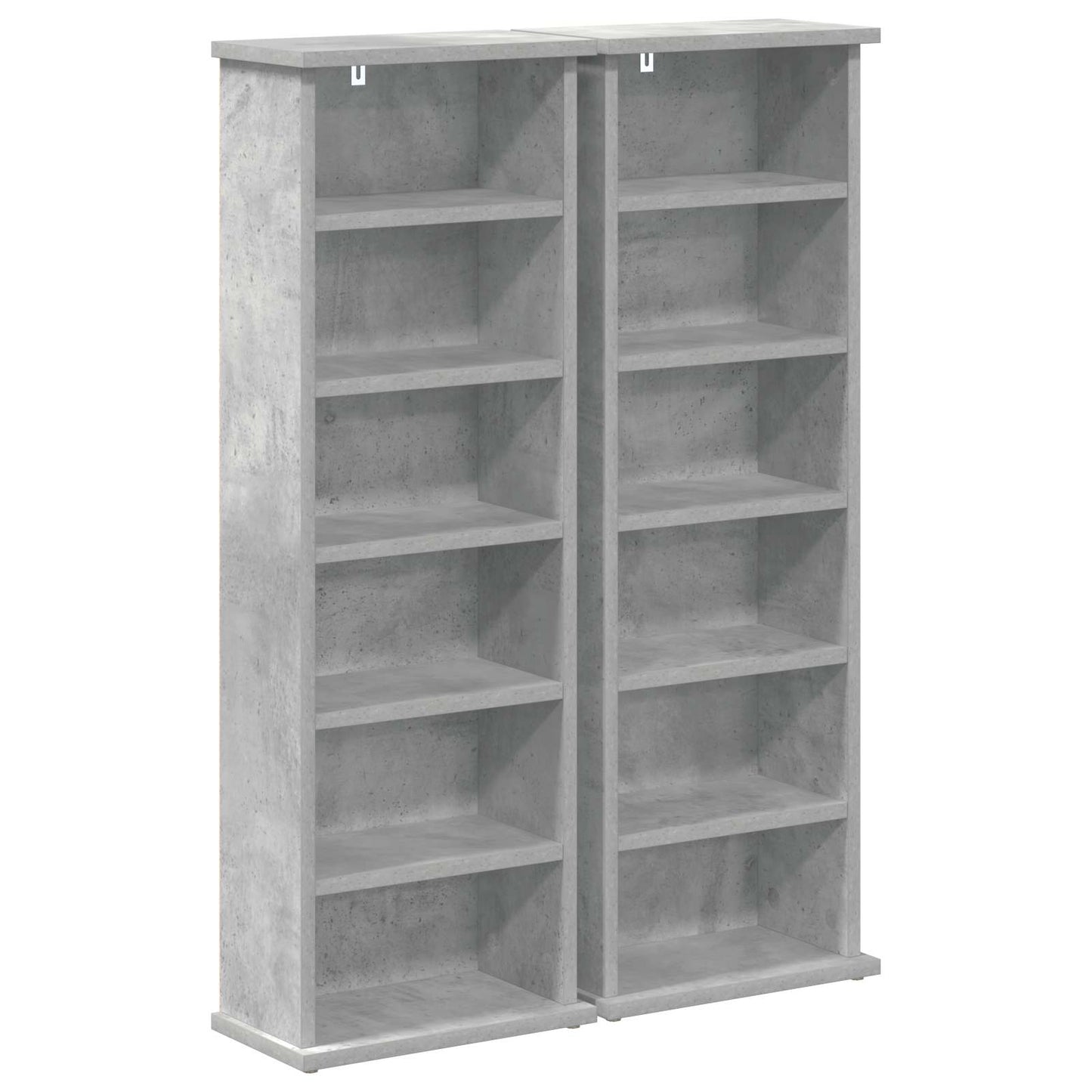 CD skap 2 stk. Betonggrå 60 x 17 x 92 cm Konstruert tre