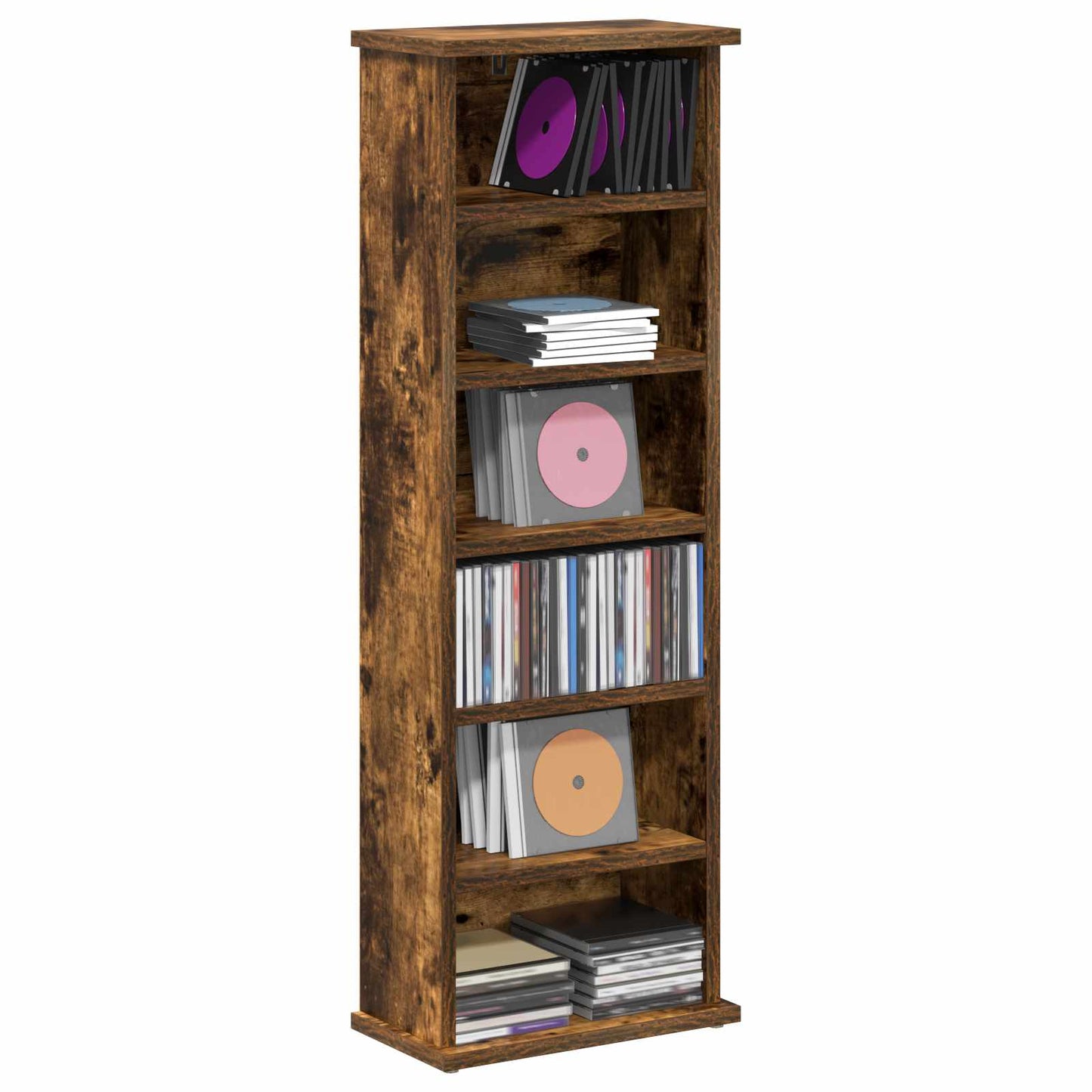 CD skap Røkt Eik 60 x 17 x 92 cm Konstruert tre
