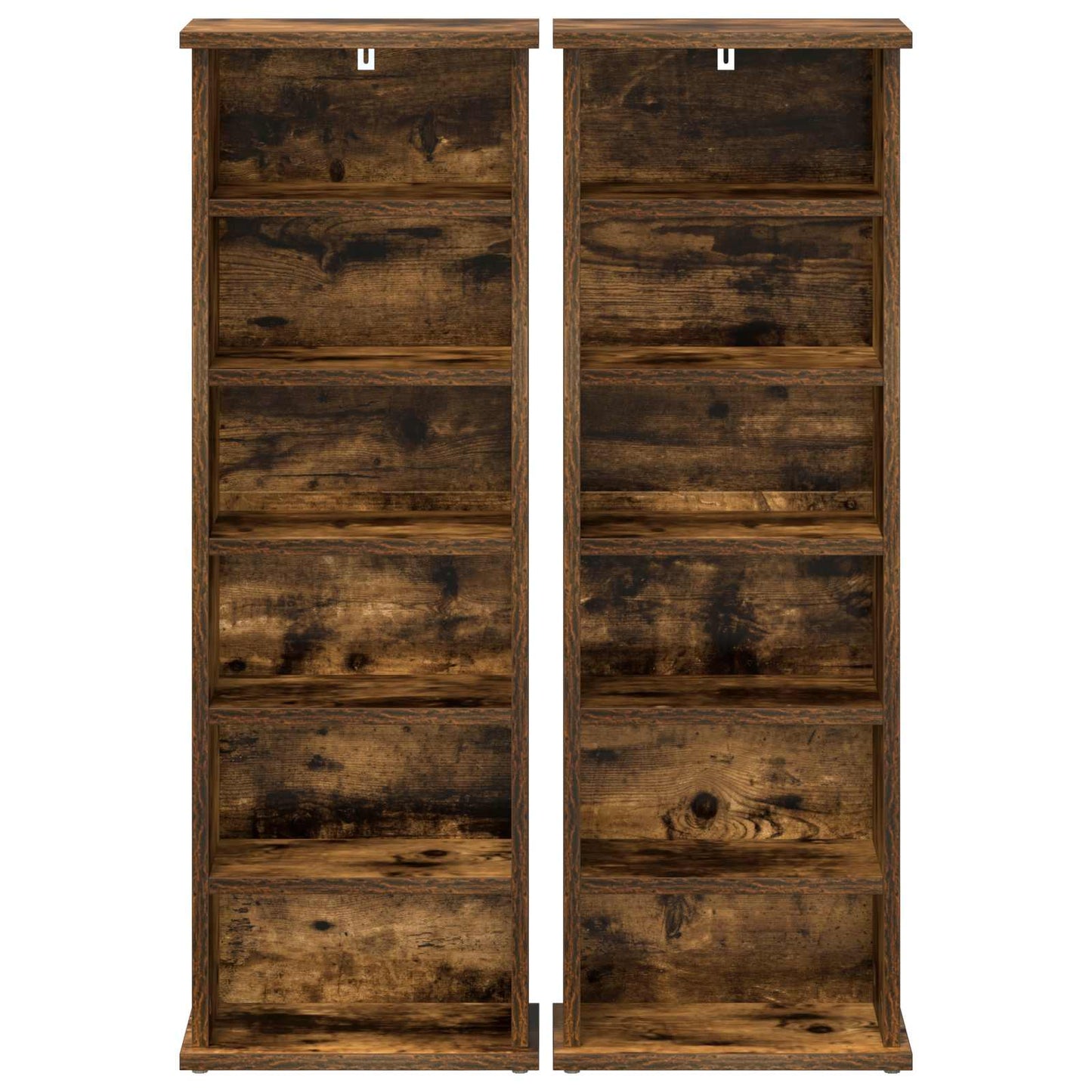 CD skap 2 stk. Røkt Eik 60 x 17 x 92 cm Konstruert tre