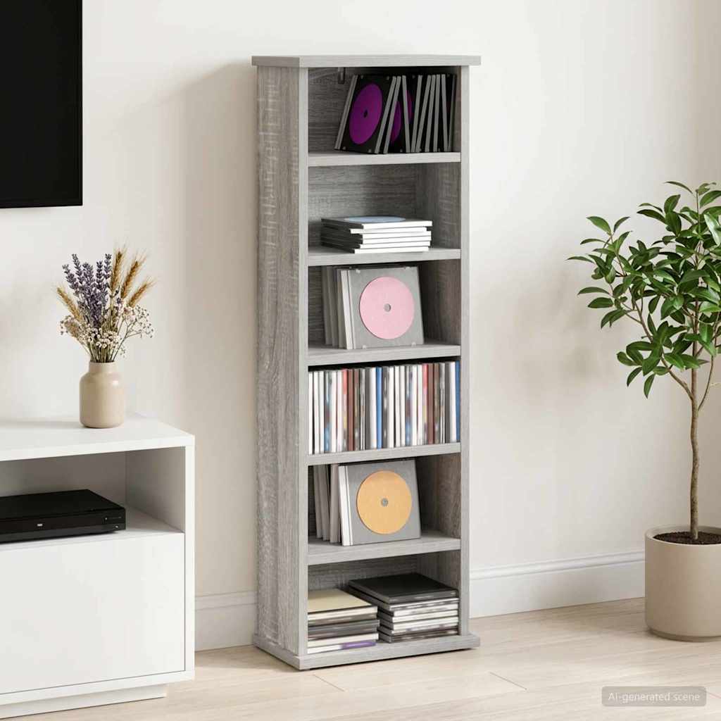 CD skap Grå Sonoma 60 x 17 x 92 cm Konstruert tre