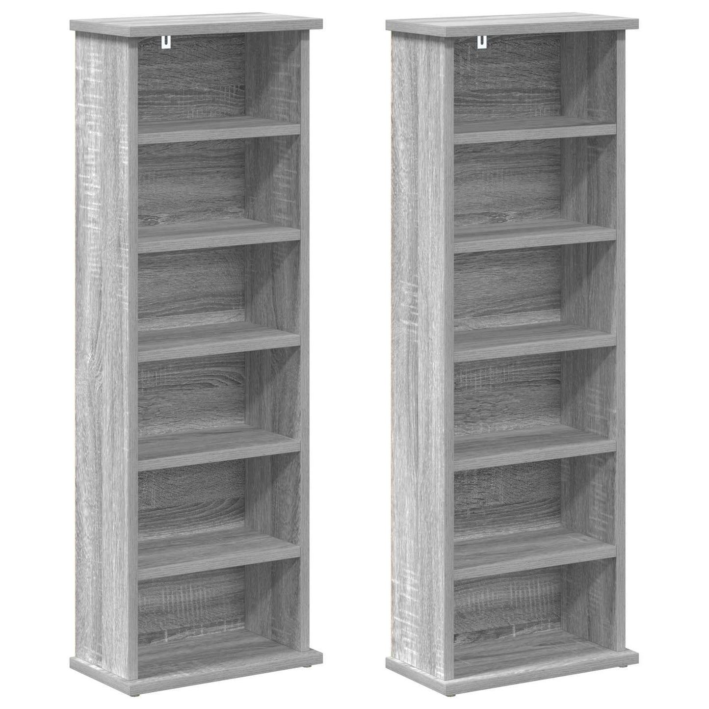 CD skap 2 stk. Grå Sonoma 60 x 17 x 92 cm Konstruert tre