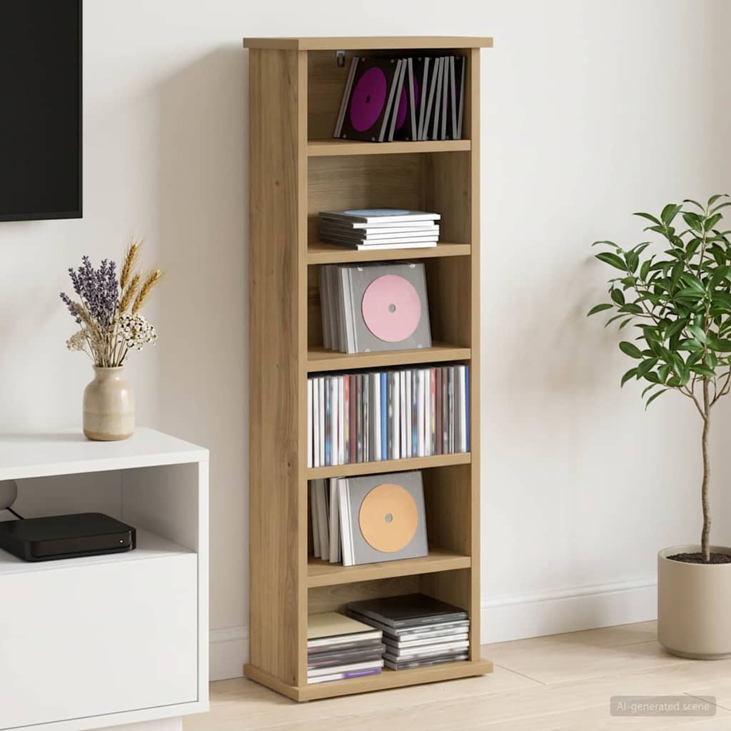 CD skap Artisan eik 60 x 17 x 92 cm Konstruert tre