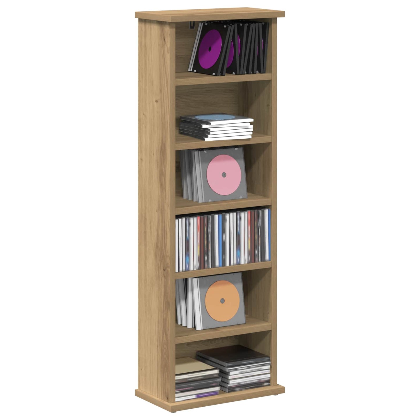 CD skap Artisan eik 60 x 17 x 92 cm Konstruert tre