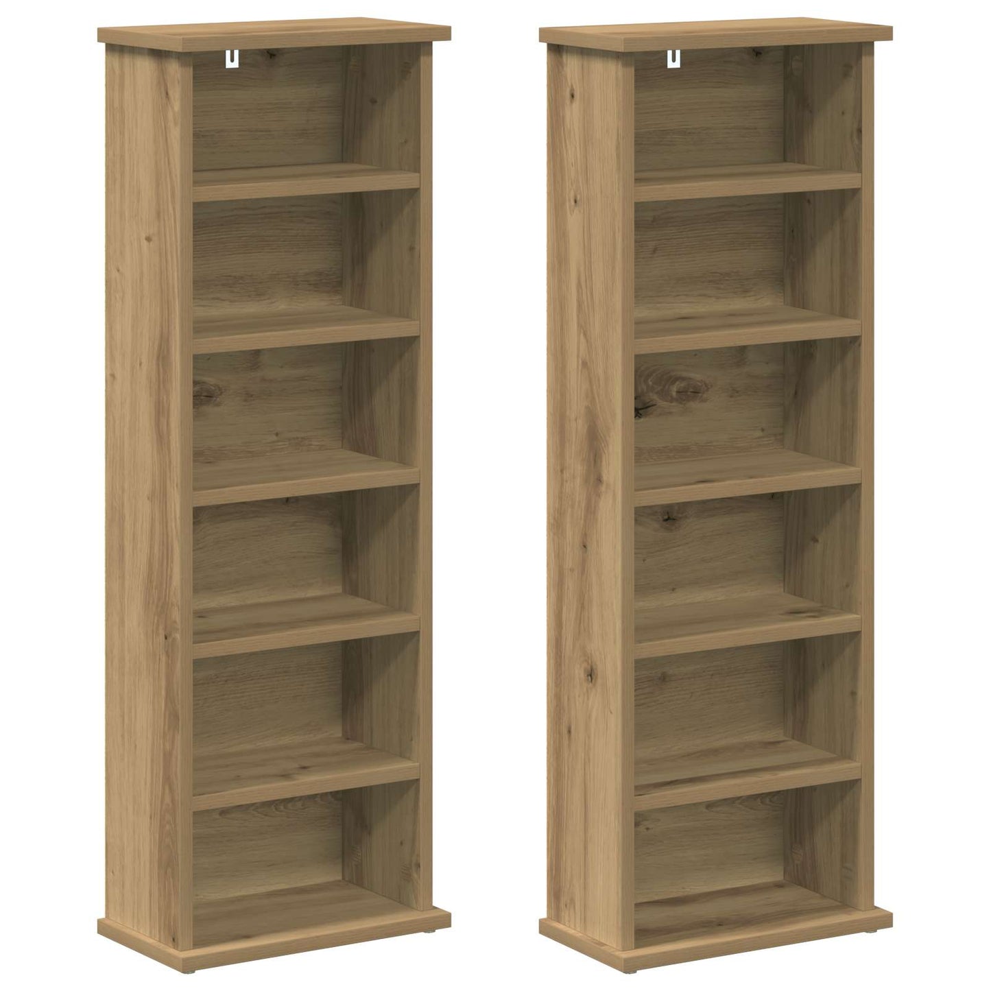 CD skap 2 stk. Artisan eik 60 x 17 x 92 cm Konstruert tre