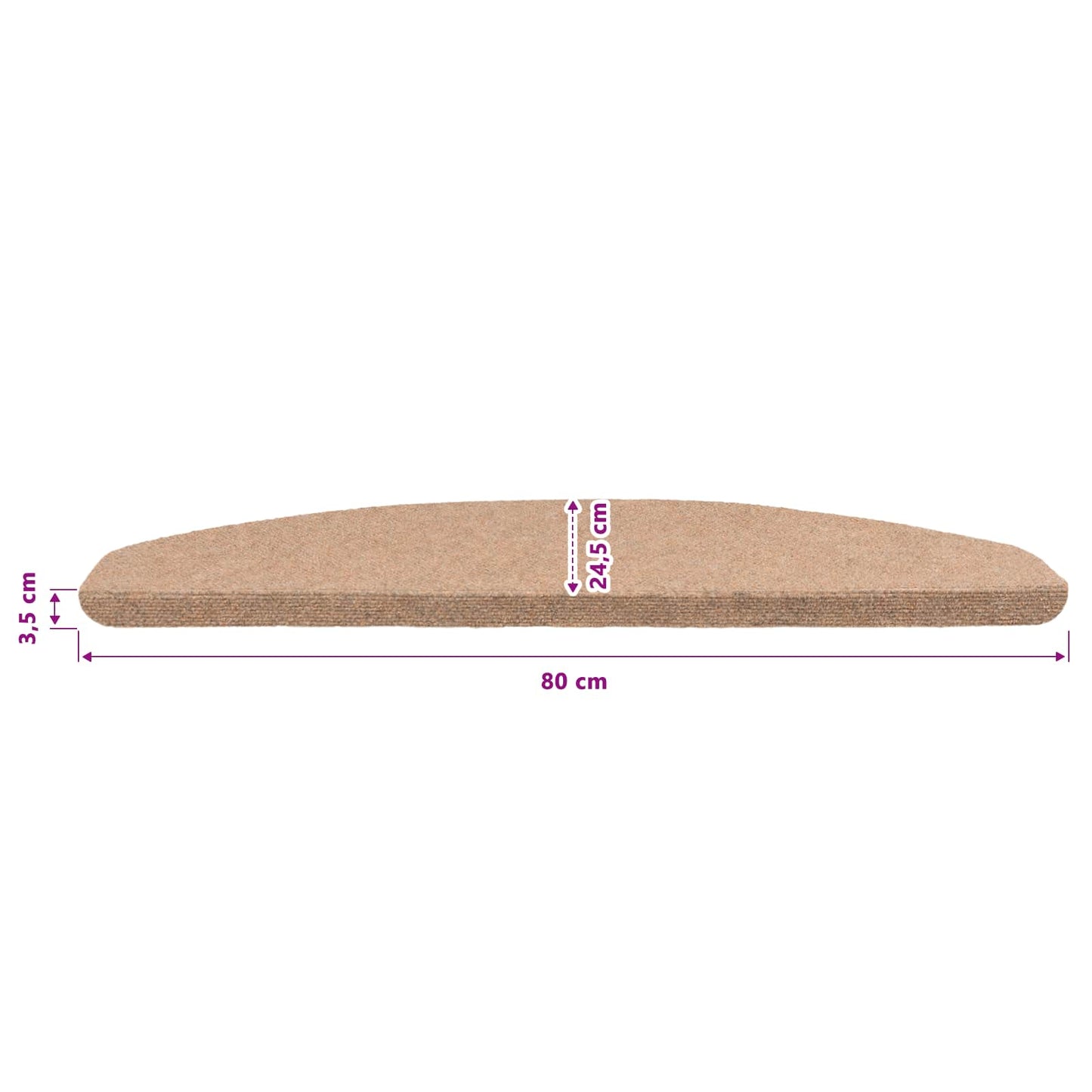 Selvlimende trappematter 15 pcs Beige 80 x 28 x 3,5 cm