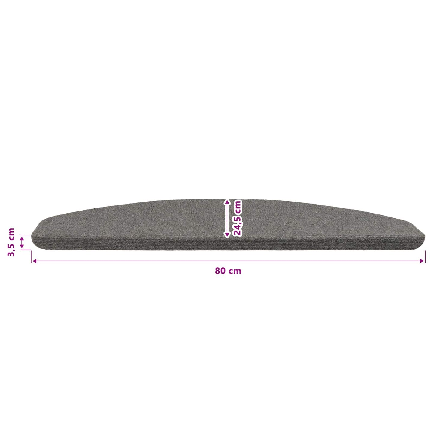 Selvlimende trappematter 15 pcs Grå 80 x 28 x 3,5 cm