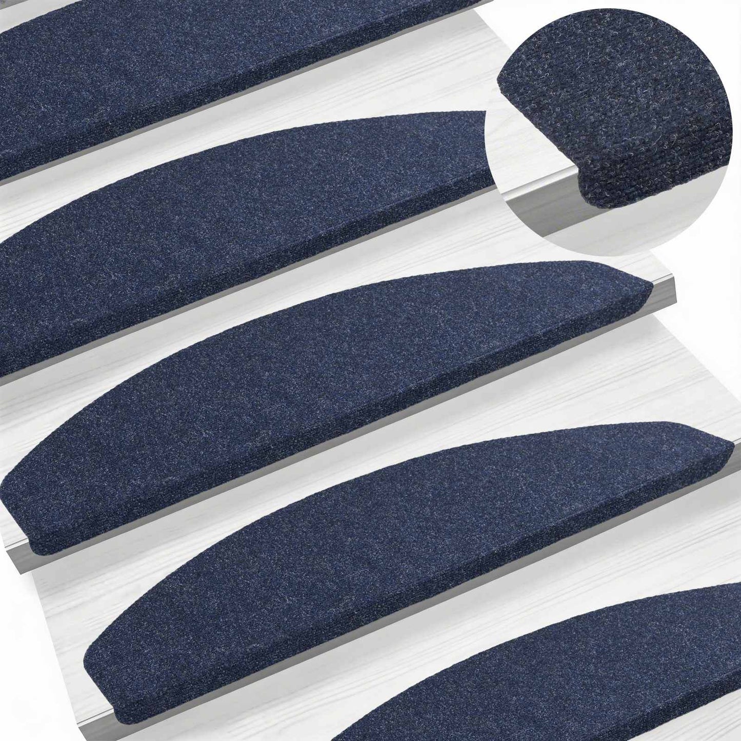 Selvlimende trappematter 15 pcs Blå 80 x 28 x 3,5 cm