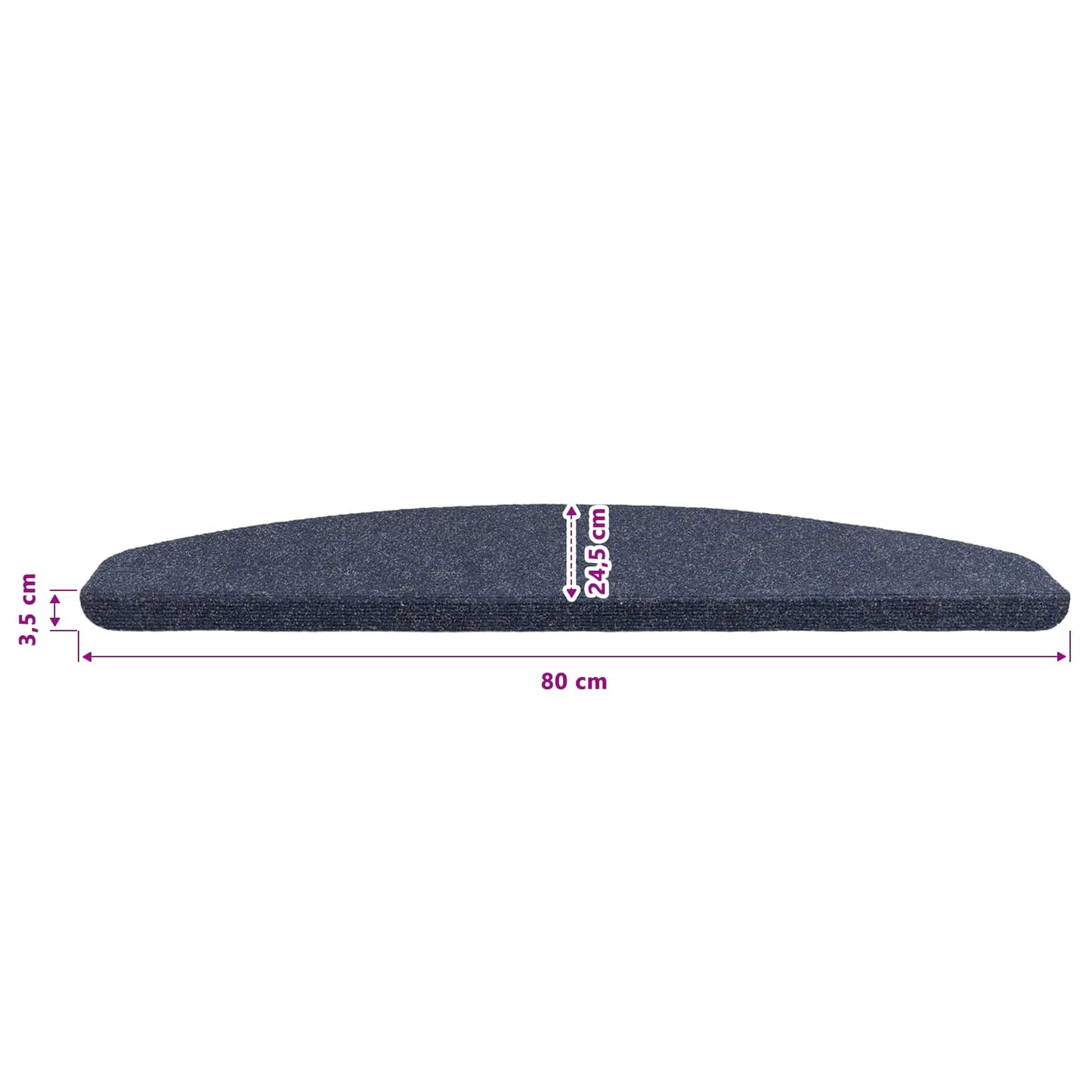 Selvlimende trappematter 15 pcs Blå 80 x 28 x 3,5 cm
