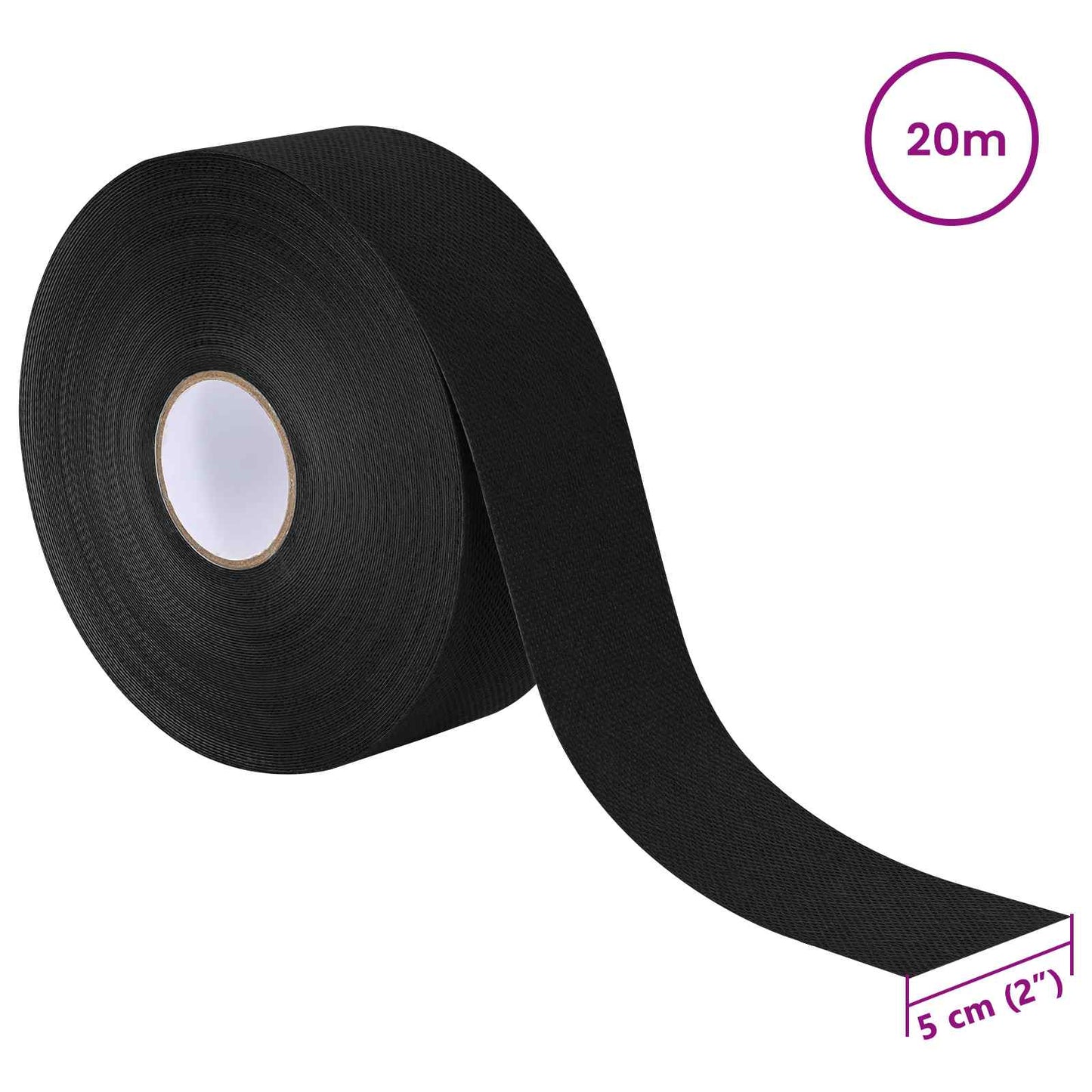 Kunstig gress tape selvheftende Svart 5 cm x 20 m Uvevd Stoff