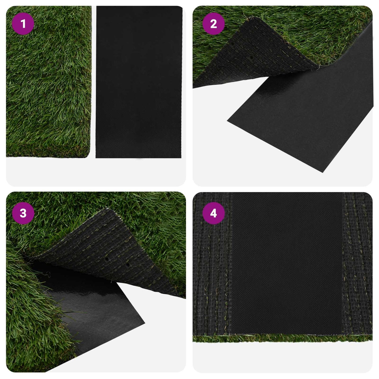 Kunstig gress tape selvheftende Svart 15 cm x 10 m Uvevd Stoff