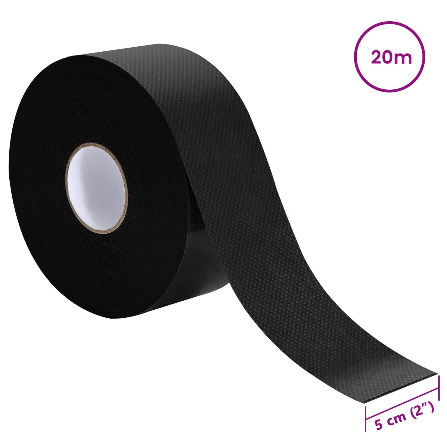 Kunstig gress tape selvheftende Svart 20 x 0,05 cm Uvevd Stoff