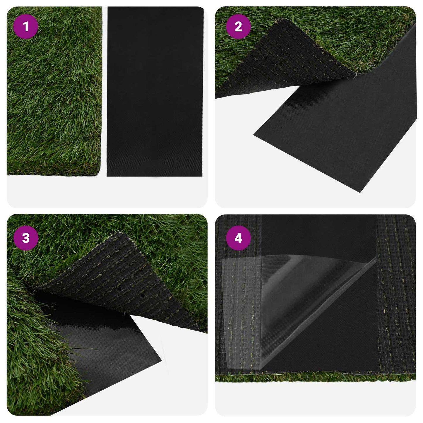 Kunstig gress tape selvheftende Svart 10 x 0,15 cm Uvevd Stoff