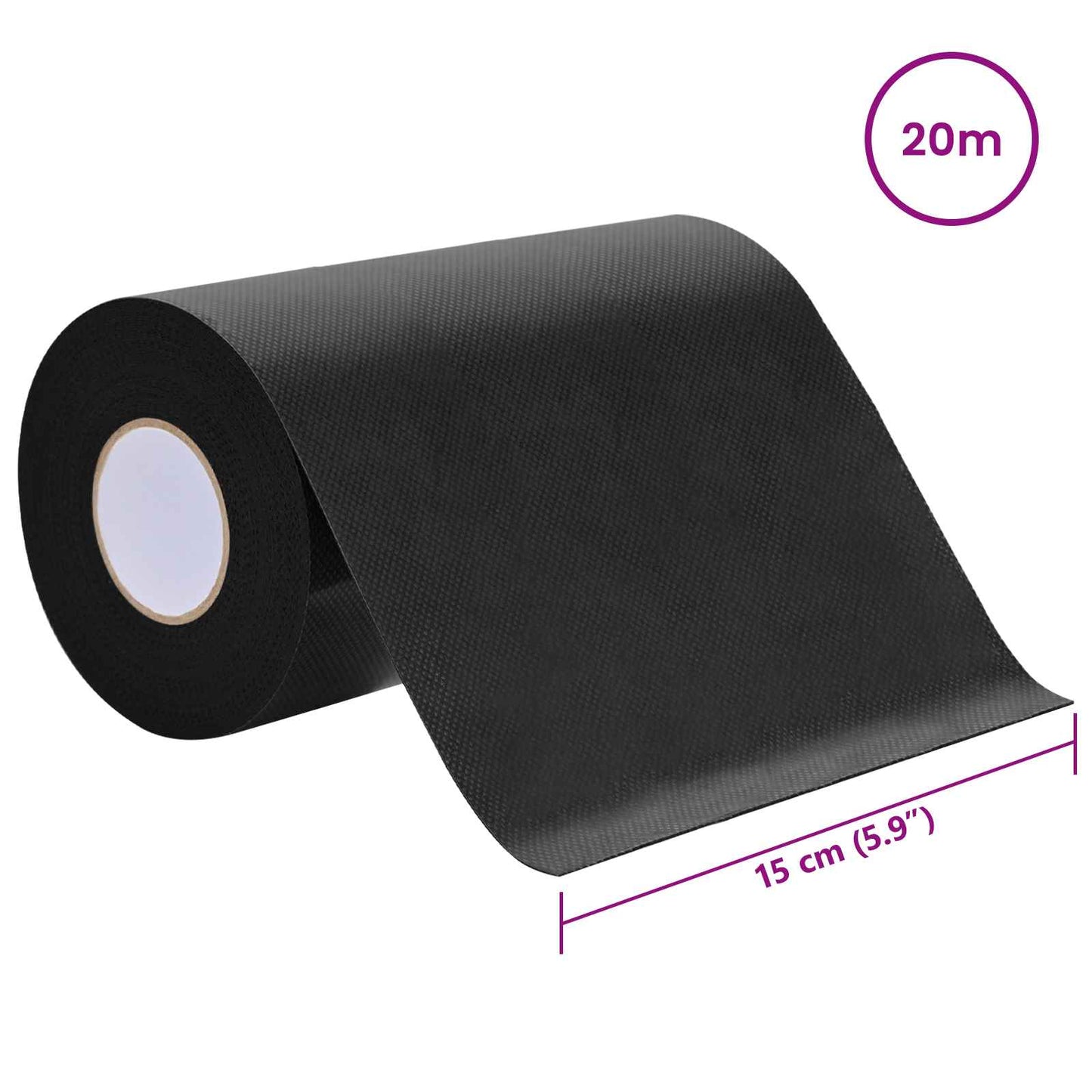 Kunstig gress tape selvheftende Svart 20 x 0,15 cm Uvevd Stoff