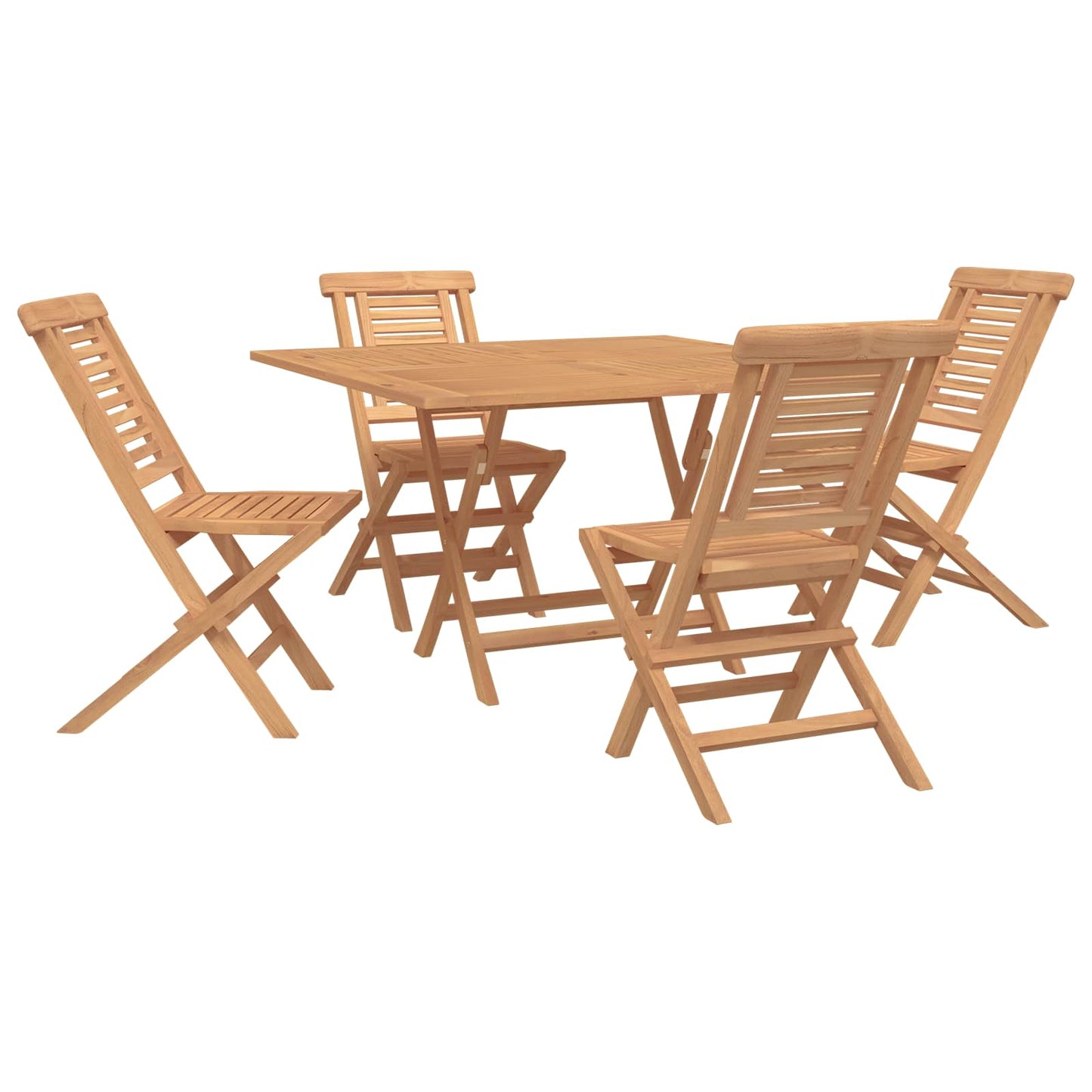 Hagesett 5 stk. Brun Massivt Teaktre