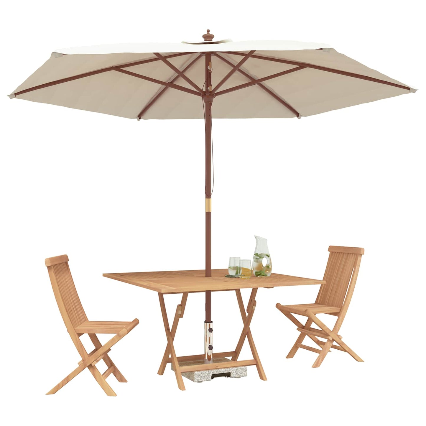 Hage Bistro Sett 3 pcs Brun Massiv teaktre
