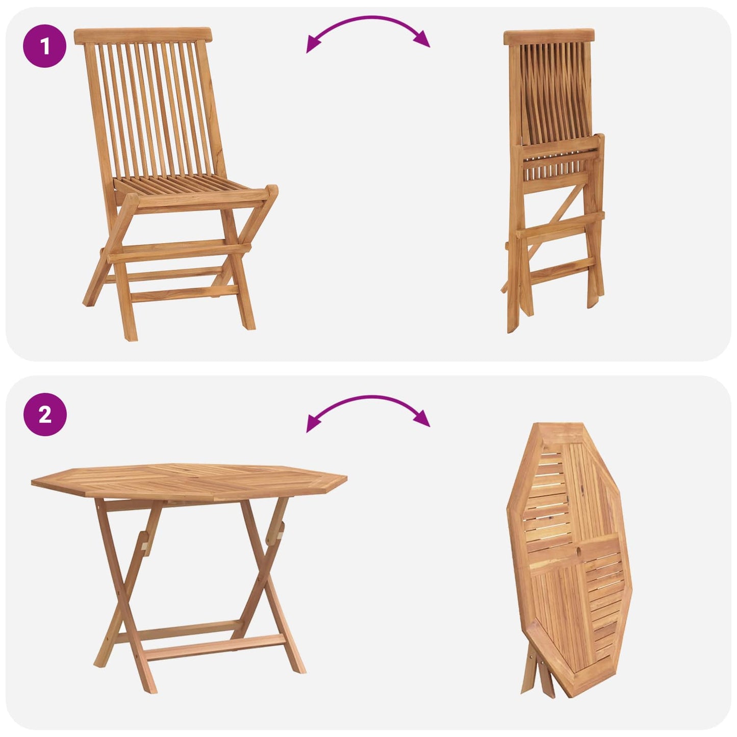 Hage Bistro Sett 3 pcs Brun Massiv teaktre
