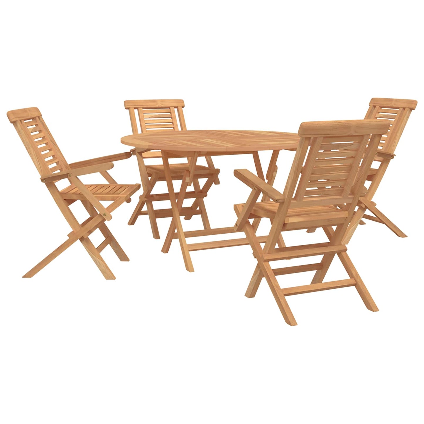 Hagesett 5 stk. Brun Massivt Teaktre