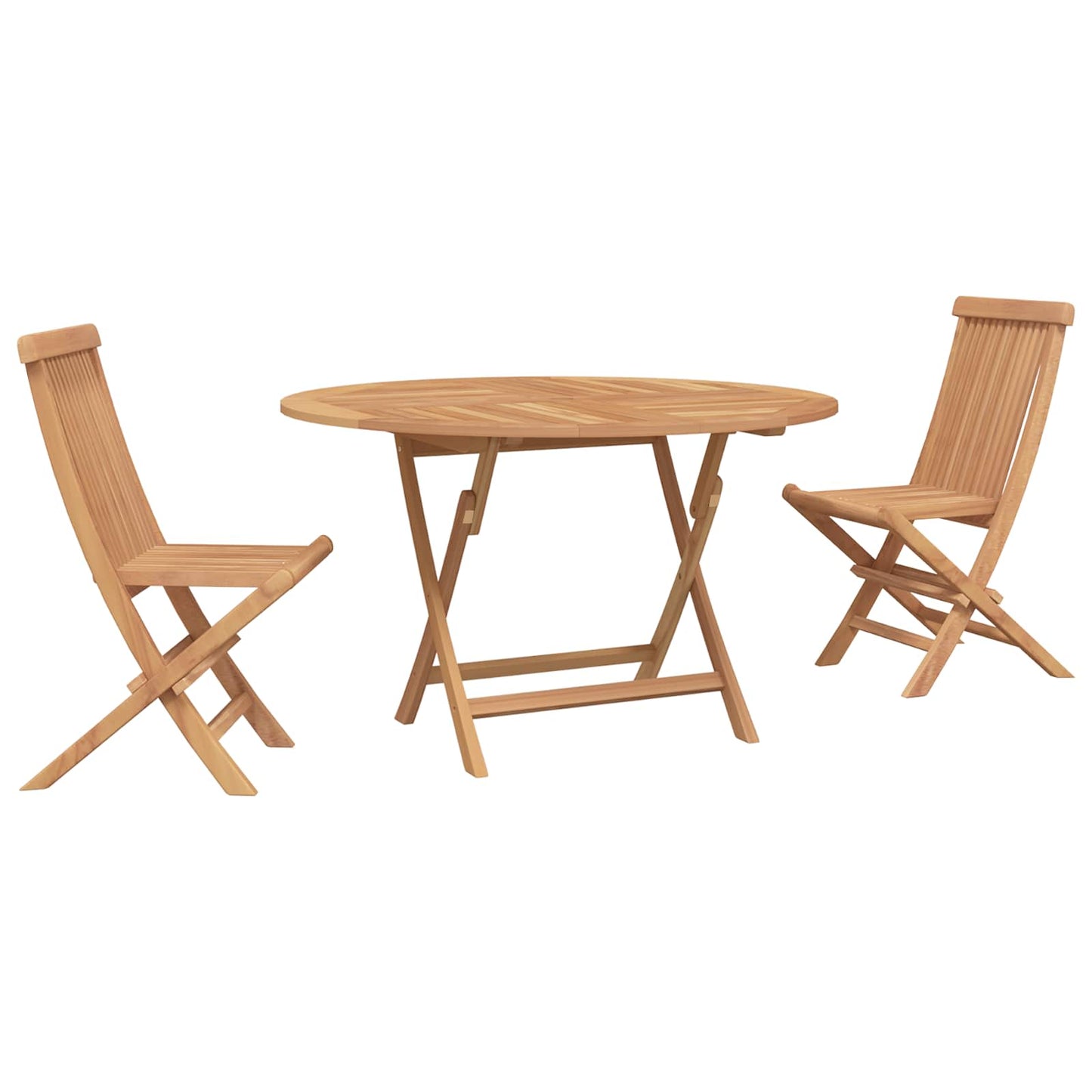 Hage Bistro Sett 3 pcs Naturlig Massivt Teaktre