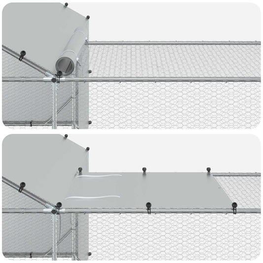 2 stk. Sølv 8 x 2 x 1,9 m Galvanisert stål