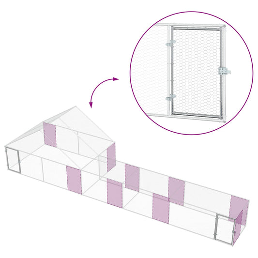 2 stk. Sølv 8 x 2 x 1,9 m Galvanisert stål