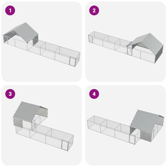 2 stk. Sølv 8 x 2 x 1,9 m Galvanisert stål