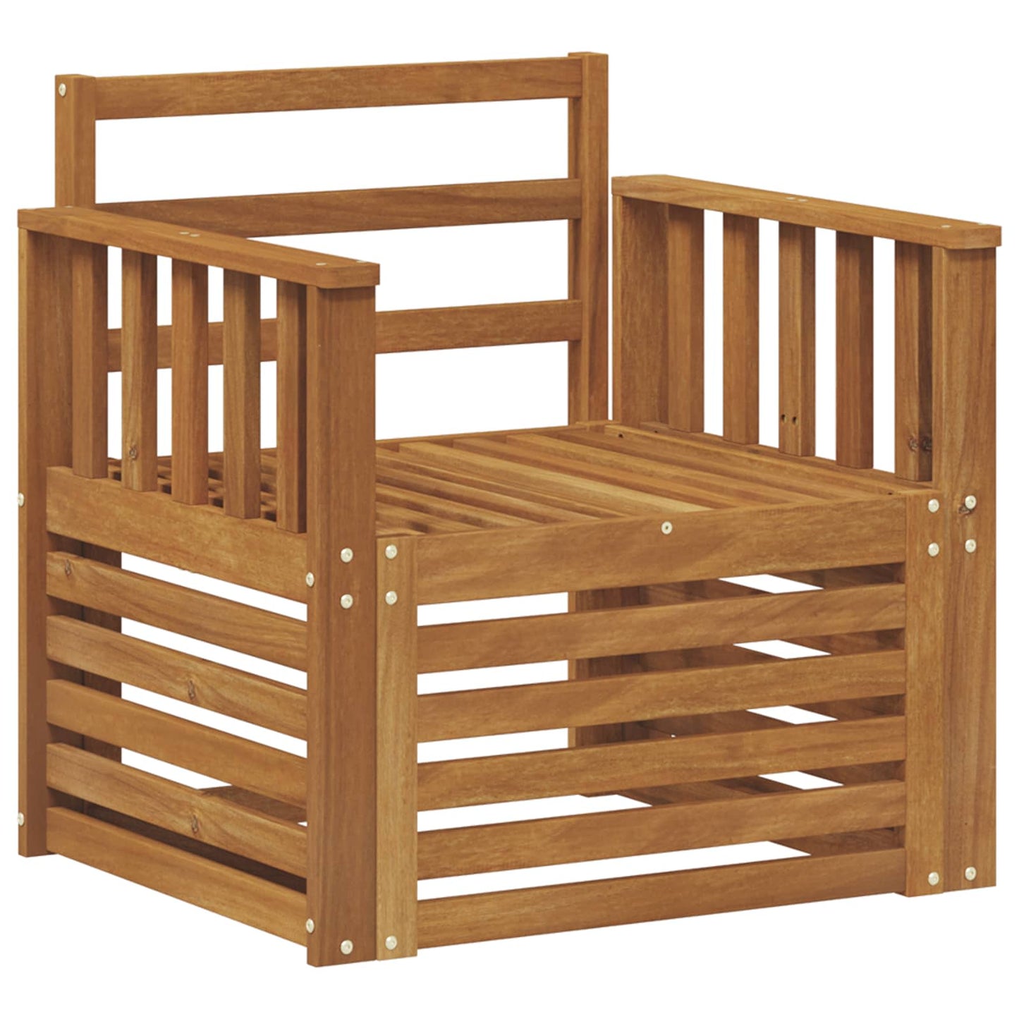 Utesofa Solid akasietre Naturlig
