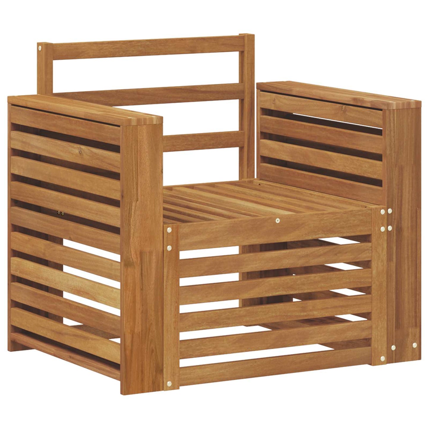 Utesofa Solid akasietre Naturlig