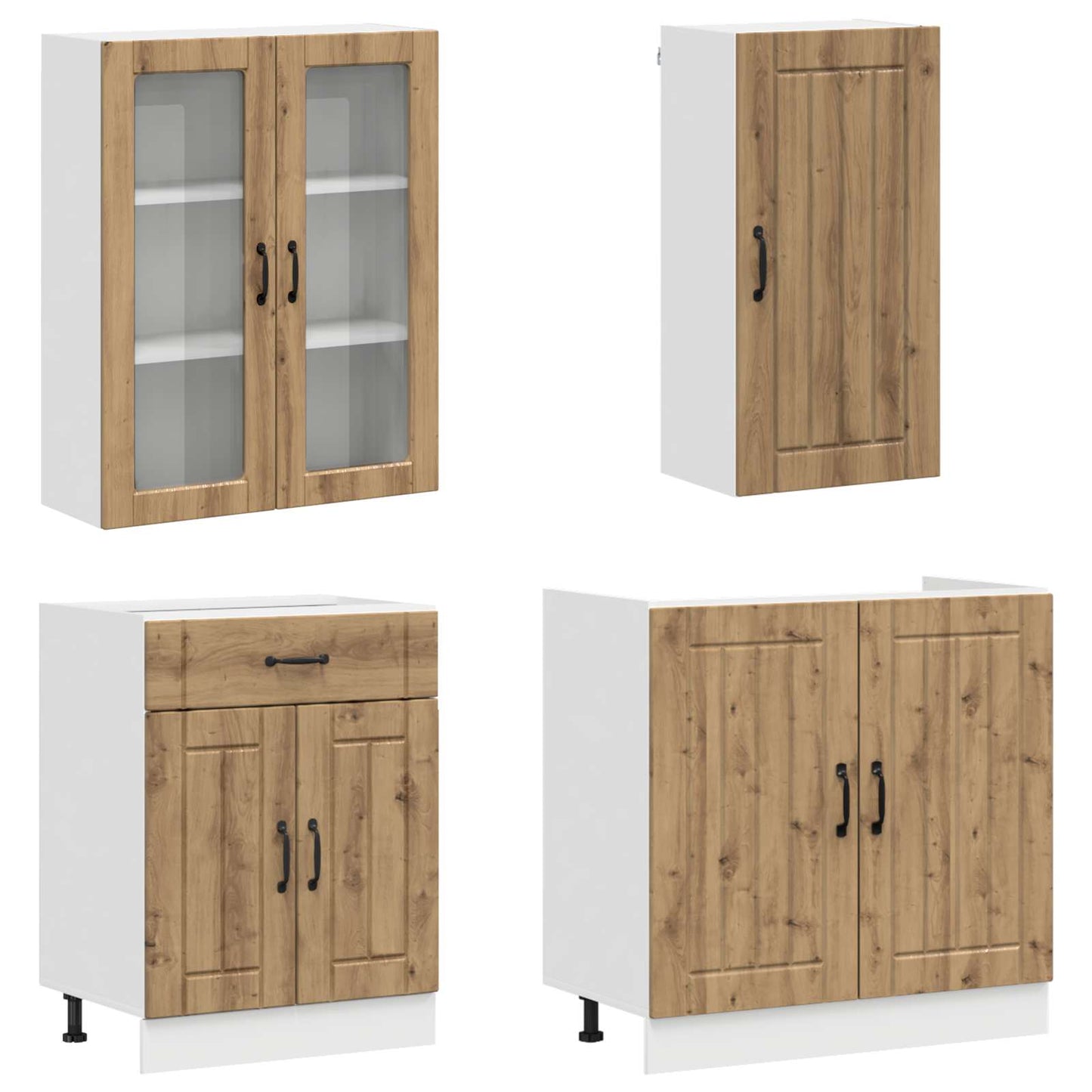 Kjøkken enhet LUCCA 8 pcs Artisan eik Konstruert tre